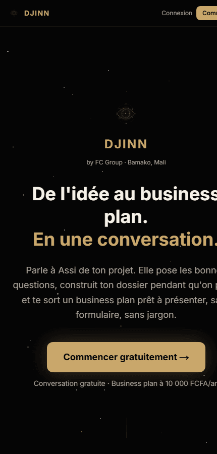 Capture réelle du projet Djinn
